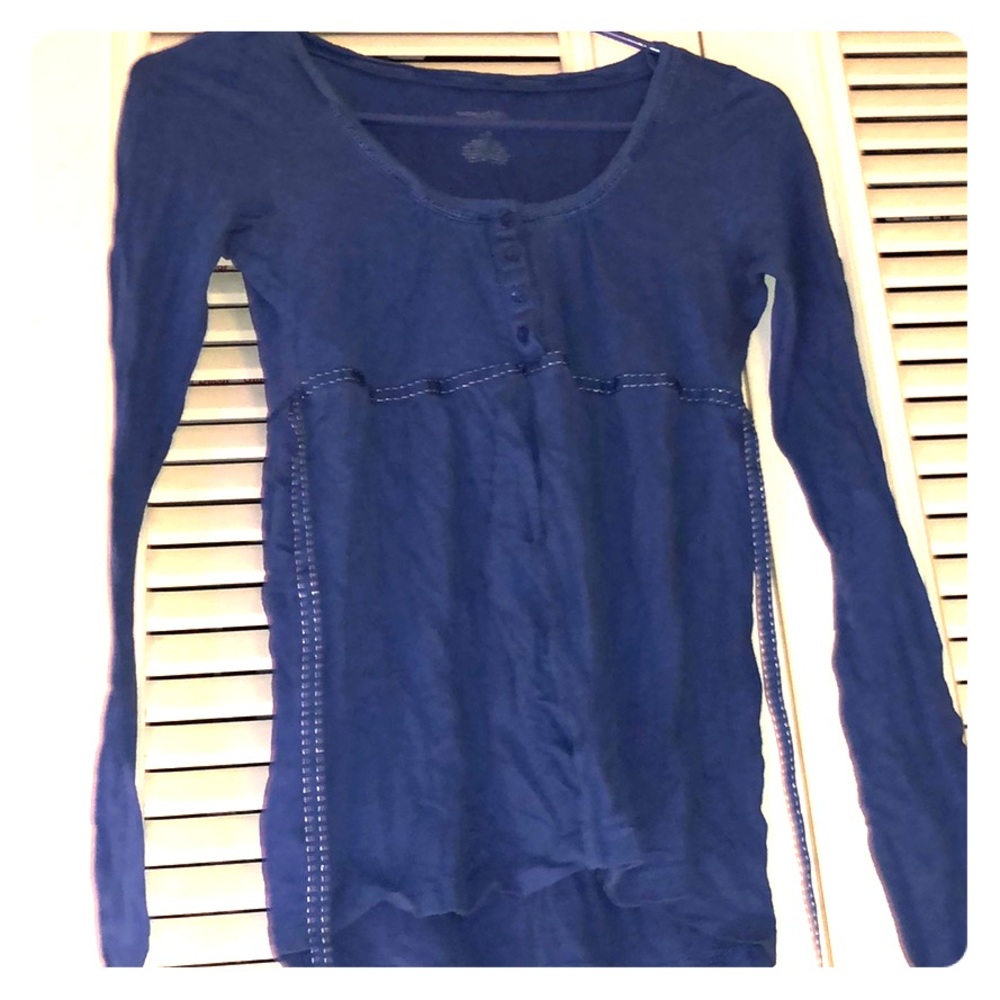 Blue Long Sleeve Tie Shirt